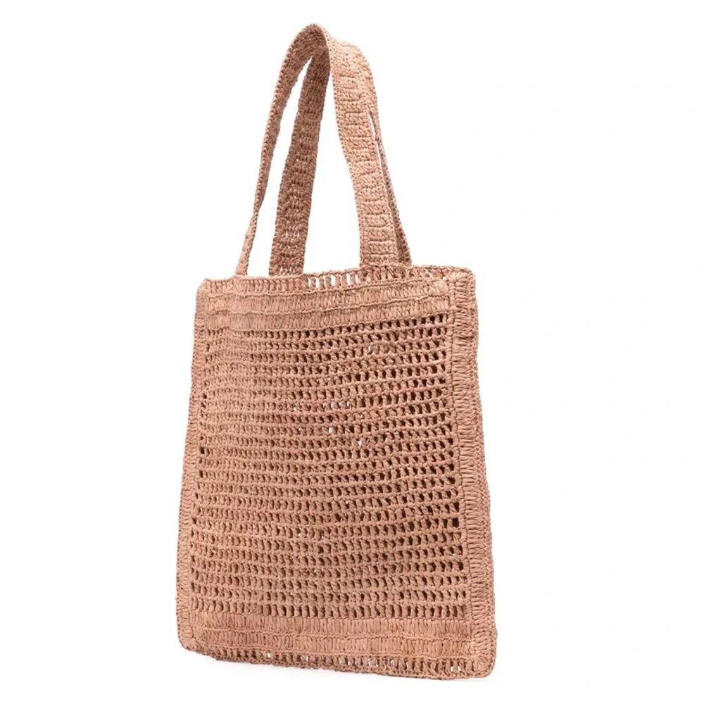 CHLOE Summer Banana logo embroidered raffia tote bag - Picture 4 of 4